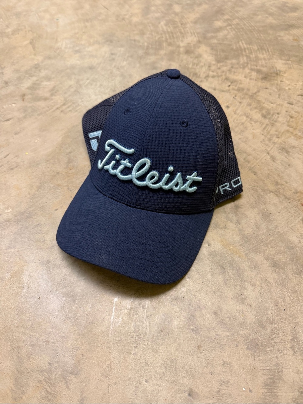 Titleist Navy Mesh Baseball Cap with Light Blue Script Logo